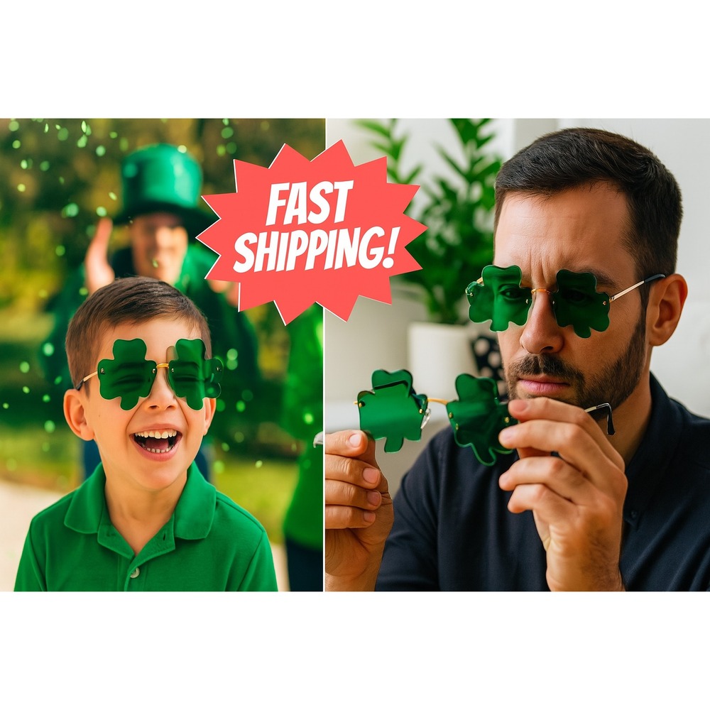 St. Patrick's Day Shamrock Glasses 3PC Metal Frame – JOYIN Party Favor‎ Supply